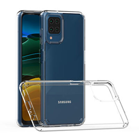 Samsung Galaxy M12 Tam Koruma Sağlayan Sert ve Şeffaf Coss Premium Silikon Kılıf