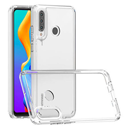 Huawei P30 Lite Tam Koruma Sağlayan Sert ve Şeffaf Coss Premium Silikon Kılıf