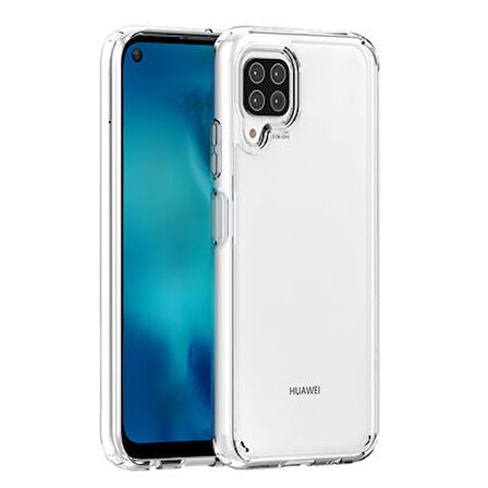 Huawei P40 Lite Tam Koruma Sağlayan Sert ve Şeffaf Coss Premium Silikon Kılıf