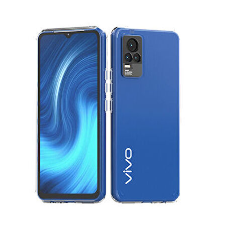 Vivo V21 Tam Koruma Sağlayan Sert ve Şeffaf Coss Premium Silikon Kılıf