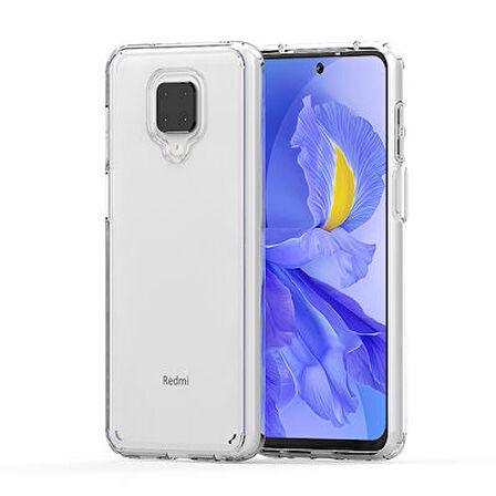 Redmi Note 9S Tam Koruma Sağlayan Sert ve Şeffaf Coss Premium Silikon Kılıf