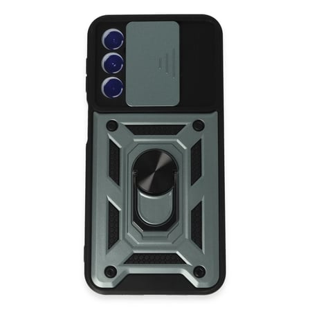 Samsung Galaxy M34 5G Kılıf Pars Lens Yüzüklü Silikon - Yeşil