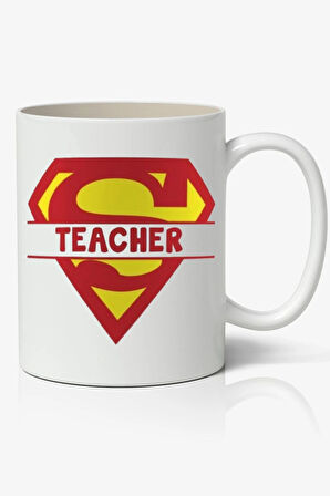 Süper Öğretmen İngilizce Öğretmeni Öğretmenler Günü  Hediyesi Baskılı Beyaz Kupa Bardak