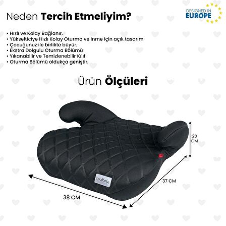 Coolbaby Oto Koltuğu Yükseltici - Siyah
