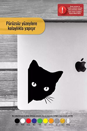 Kedi Sticker Oto Motor Laptop Duvar Folyo Sticker 80x104 cm