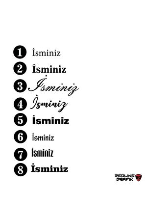 Özel İsim Yazı Oto Sticker Siyah