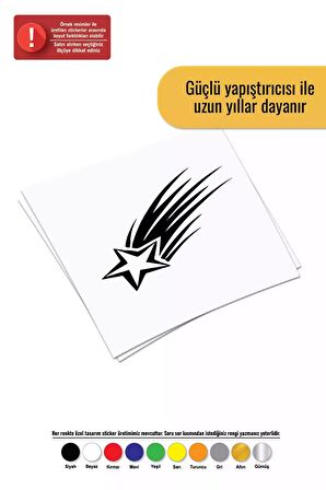 Kayan Yıldız Sticker Oto Motor Laptop Duvar Folyo Sticker 10x8 cm