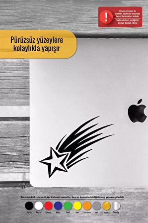 Kayan Yıldız Sticker Oto Motor Laptop Duvar Folyo Sticker 10x8 cm