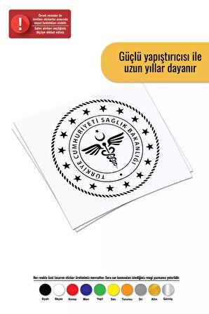 Sağlık Bakanlığı Sticker Oto Motor Laptop Duvar Folyo Sticker 70x70 cm