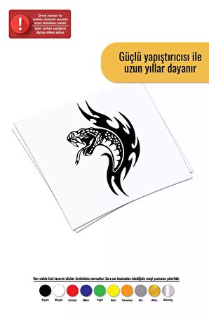 Tribal Kobra Yılanı Sticker Oto Motor Laptop Duvar Folyo Sticker 50x80 cm