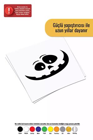 Cadılar Bayramı Gülen Balkabağı Sticker Oto Motor Laptop Duvar Folyo Sticker 10x7 cm