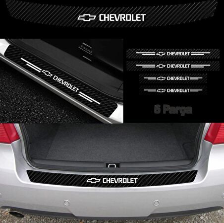 Chevrolet Aveo İçin Uyumlu Aksesuar Oto Bağaj Ve Kapı Eşiği Sticker Set Karbon