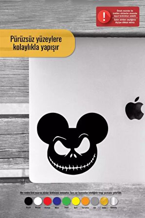 Cadılar Bayramı Mickey Sticker Oto Motor Laptop Duvar Folyo Sticker 80x72 cm