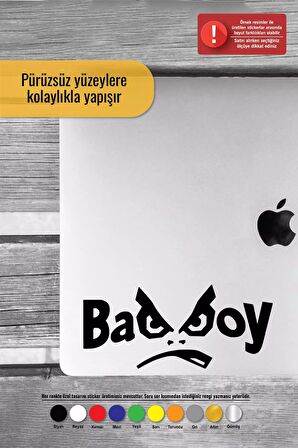 Bad Boy Sticker Oto Motor Laptop Duvar Folyo Sticker 30x12 cm