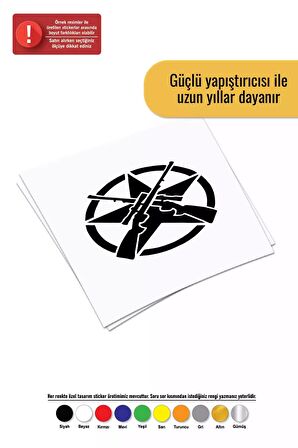 Sniperlar ve Yıldız Sticker Oto Motor Laptop Duvar Folyo Sticker 30x30 cm