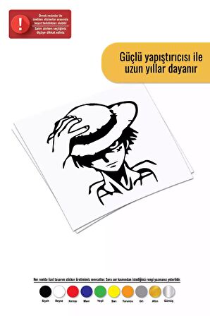 One Piece Monkey Sticker Oto Motor Laptop Duvar Folyo Sticker 60x66 cm