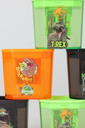 x Dekomus Lisanslı Jurassic World 2 Adet Çift Bıçaklı Kalemtraş
