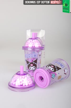 x Dekomus Lisanslı Kuromi Tek Bıçaklı My Mug Boncuklu Kalemtraş Tek Adet 