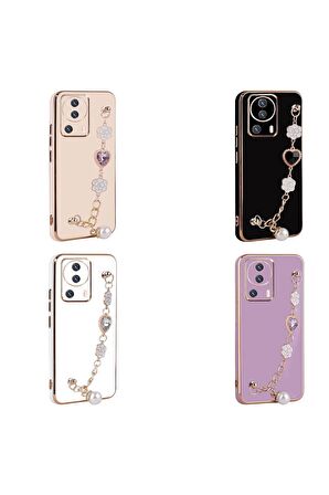 Xiaomi Mi 13 Lite ile Uyumlu Kılıf El Tutamaçlı Kamera Korumalı Kadın Telefon Kılıfı Kapak