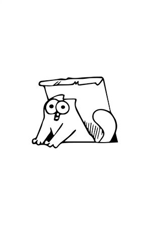 Kutudan Bakan Kedi Oto Sticker Siyah 30 x 27 cm