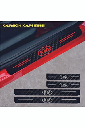 Özel Tasarım Kia Opirus Karbon Kapı Eşiği Oto Sticker 4 Adet