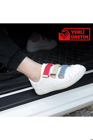 Özel Tasarım Kia Opirus Karbon Kapı Eşiği Oto Sticker 4 Adet