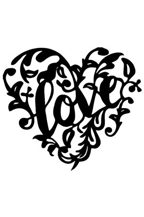 Yapraklı Love Sticker 20 X 16 Cm