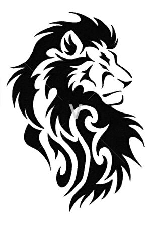 Aslan Başı Oto Motor Laptop Duvar Folyo Sticker 10 x 14