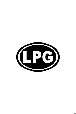 LPG'li Oto Sticker Logosu Oto Sticker Siyah 10 x 7 cm
