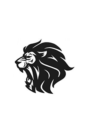 Aslan Tasarımlı Sticker (Oto-Motor-Laptop-Duvar-Dekor) 30 x 27 cm