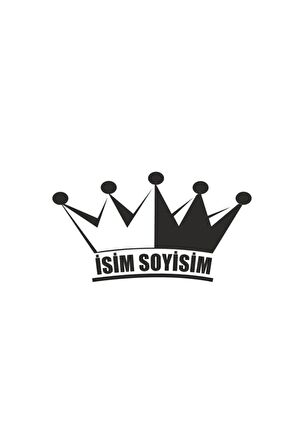 Kral Tacı Isim Soyisim Oto Motor Laptop Duvar Folyo Sticker 50 X 25 Cm