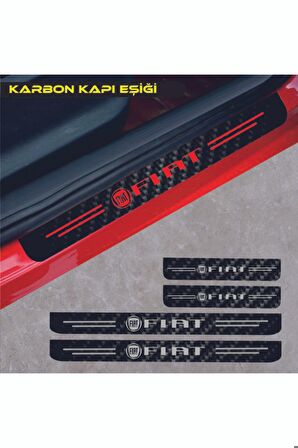 Fiat Sedici Karbon Kapı Eşiği Oto Sticker 4 Adet UYumlu
