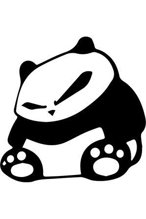 Sinirli Panda Sticker 10 X 10 Cm