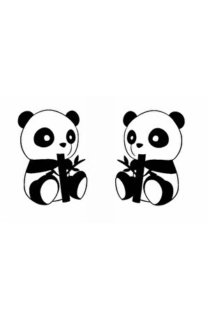 Panda Duvar Dekor Sticker 40 X 20 Cm