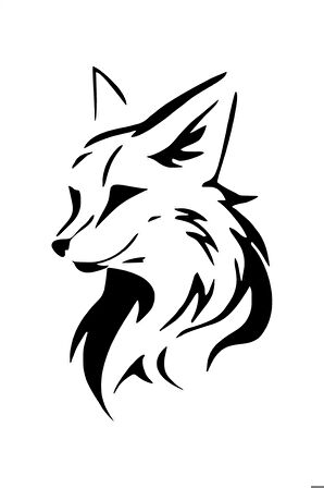 Tilki Silüeti Oto Sticker Siyah 20 x 32 cm