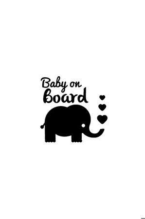 Arabada Bebek Var Fil Oto Motor Laptop Duvar Folyo Sticker 100 x 90