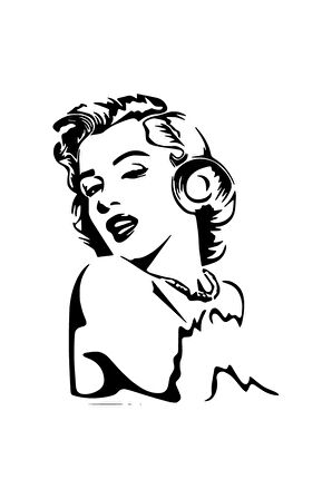 Marilyn Monroe Sticker (Oto-Motor-Laptop-Duvar-Dekor) 10 x 14 cm