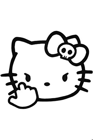 Hello Kitty Oto Motor Laptop Duvar Folyo Sticker 10 x 8