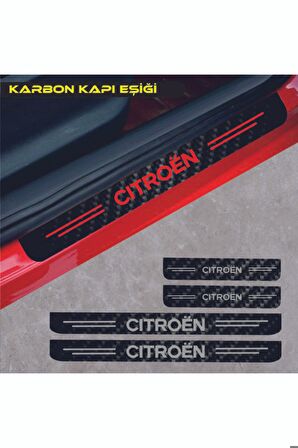 Citroen C3 İçin yeni uyumlu Aksesuar Oto Kapı Eşiği Sticker Karbon 4 Adet