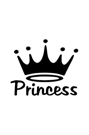 Prenses Tacı Oto Sticker Siyah 30 x 24 cm