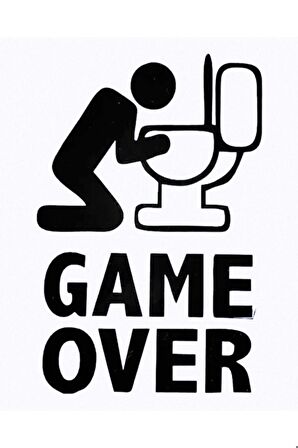 Game Over Oto Motor Laptop Duvar Folyo Sticker 100 x 150