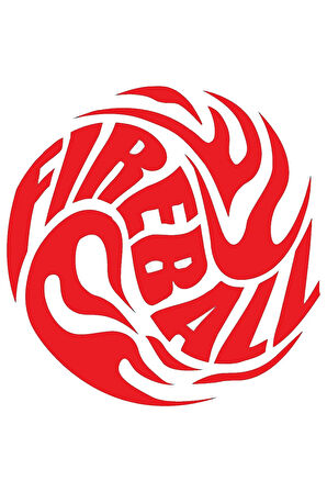 Fıre Ball Sticker (Oto-Motor-Laptop-Duvar-Dekor) 30 x 30 cm