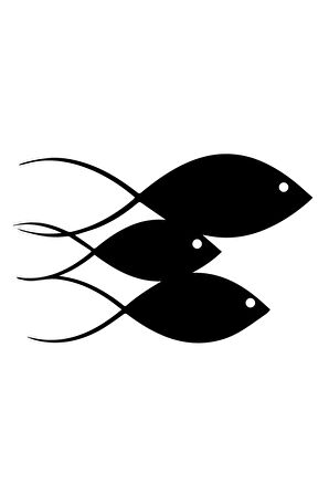 Balık Ailesi Oto Sticker 25 x 15 Cm