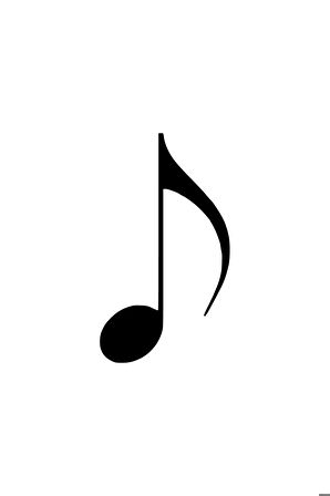 Müzik Notası Oto Sticker Siyah 20 x 34 cm