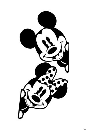 Mickey Minnie - Araç, Oto, Laptop, Duvar Uyumlu Sticker 15*30 Cm