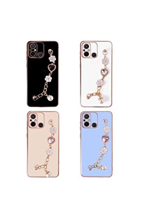 Xiaomi Redmi 12c Ile Uyumlu Kılıf El Tutamaçlı Kamera Korumalı Kadın Telefon Kılıfı Kapak