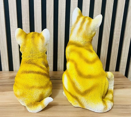 MYK Hediye ve Sanat Atölyesi El Yapımı 2'li Kedi Biblo Seti Sarı Dekoratif Ürün