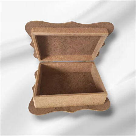Ham Ahşap Boyanabilir Takı-makyaj-aksesuar Dekoaratif Çok Amaçlı Dikdörtgen Kutu