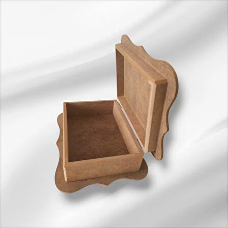 Ham Ahşap Boyanabilir Takı-makyaj-aksesuar Dekoaratif Çok Amaçlı Dikdörtgen Kutu