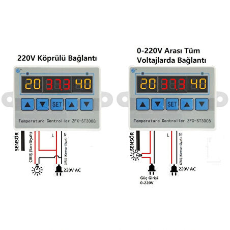 YATE10 ST3008 220V 10A Termostat/ Timer Kontrolörü